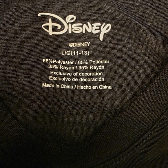 Disney Princess "Royalty" Black High-Low Graphic T-Shirt Junior's Size L (11-13) - Picture 6 of 6